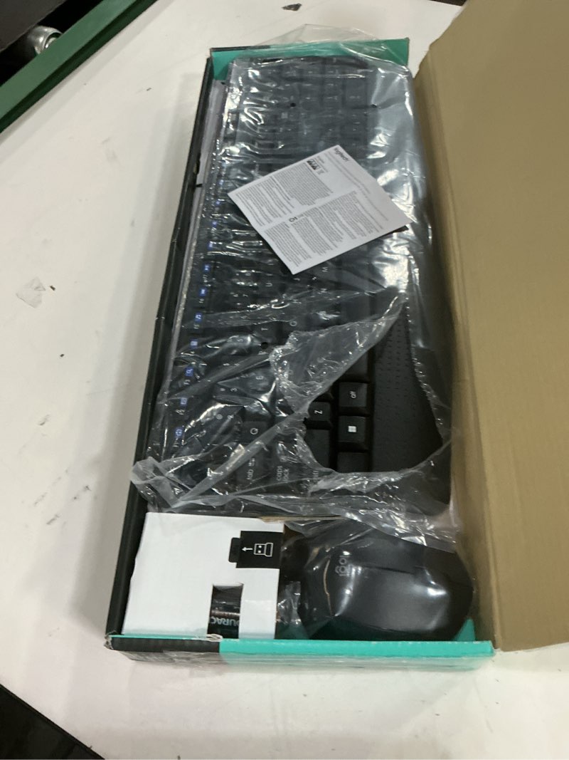 Condition photo showing Good Condition for logitech mk345 wireless combo with full-size keyboard and right-handed mouse -