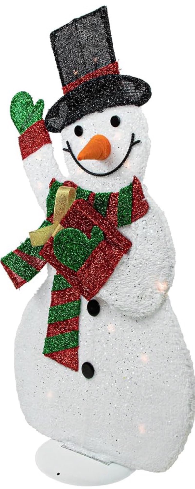 Lighted Waving Snowman Outdoor Christmas Decoration - 32" - Clear Lights