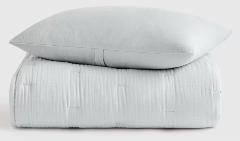 Organic Airy Gauze Toddler Quilt & Sham Set, One Size, Mist