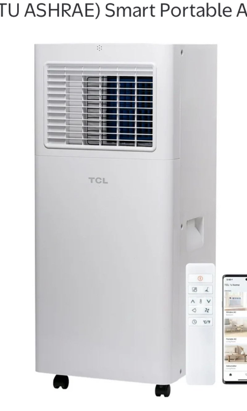 tcl 6,000 btu sacc (9,500 btu ashrae) smart portable air conditioner