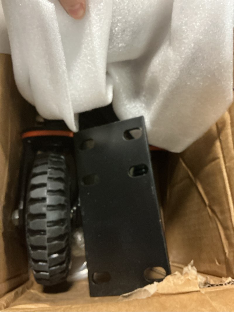 Condition photo showing Good Condition for 6inch heavy duty gate caster, 2 pack gate wheels for wooden gate, swivel caster wheels for wooden gate and fence 700lbs capacity 6'' wheel diameter, 600 lbs?2pack