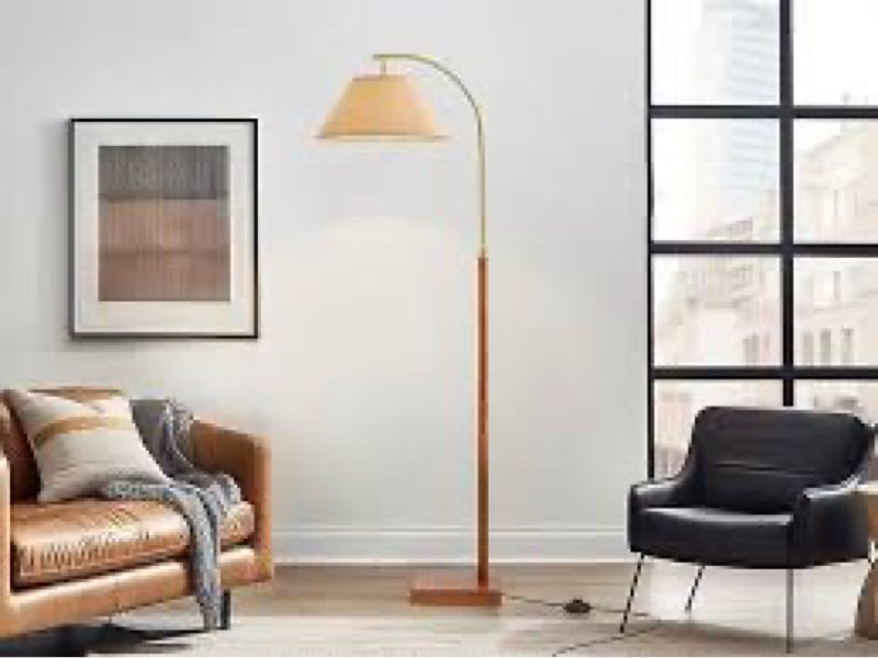 G-SAFAVA 63" Floor Lamp for Living Room with Foot Switch Wood Standing Lamp Tall Lamp Mid Century Mo