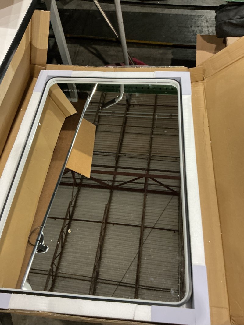 Condition photo showing Good Condition for 20x28 inch led lighted bathroom mirror,black frame