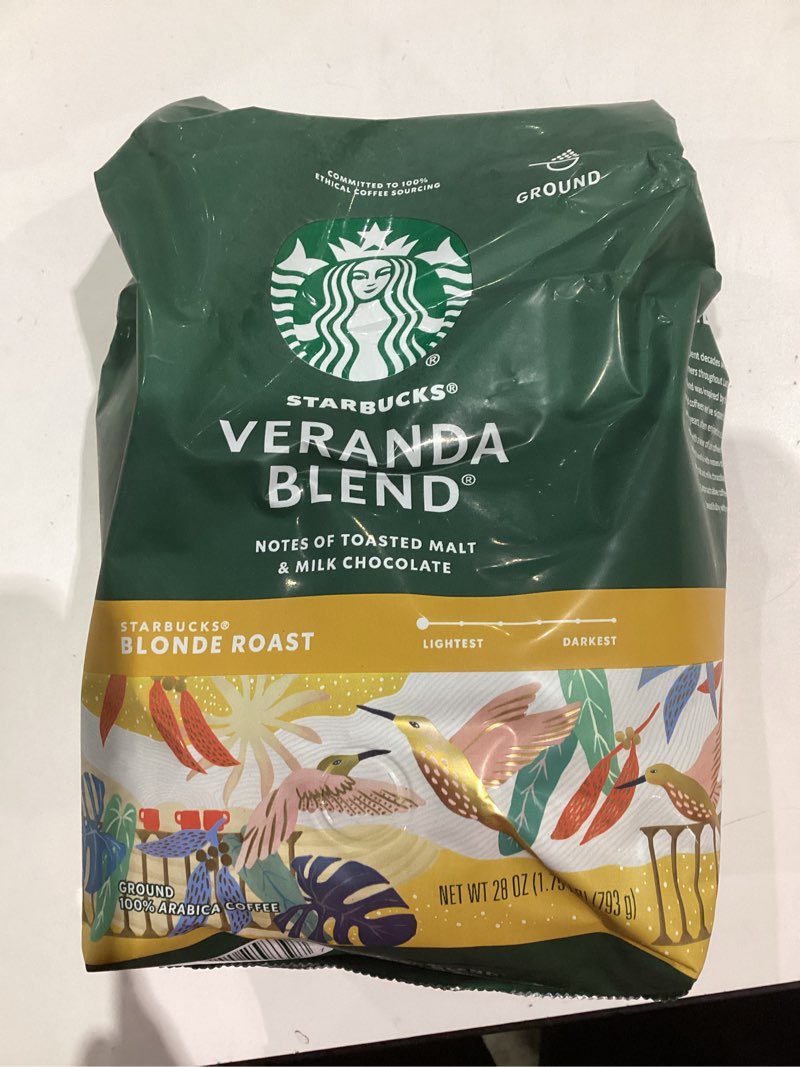 Condition photo showing New/Like New for Starbucks Ground Coffee, Starbucks Blonde Roast Coffee, Veranda Blend, 100% Arabica, 1 bag (28 oz) Veranda Blend 28 Ounce (Pack of 1)