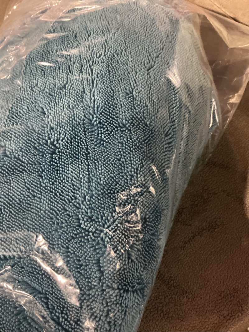 Condition photo showing Good Condition for Blackline Car Drying Towel - 2ftx3ft XL-Popular Pick Among Detailing Pros -Aqua 1300 GSM Microfiber Accessory - Absorbs Over 8lbs of Water - Leaves No Streaks, Spots or Scratches - Dries an Entire Car 24"x36" Double sided Aqua