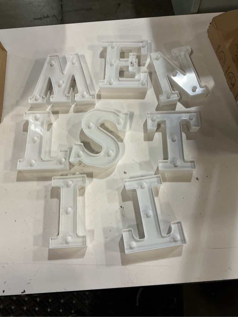Condition photo showing As Is for honoson 14 pcs juneteenth party decorations 1865 juneteenth led letter lights sign table decoration for freedom day party african american festival celebration 1865 juneteenth red, green, yellow