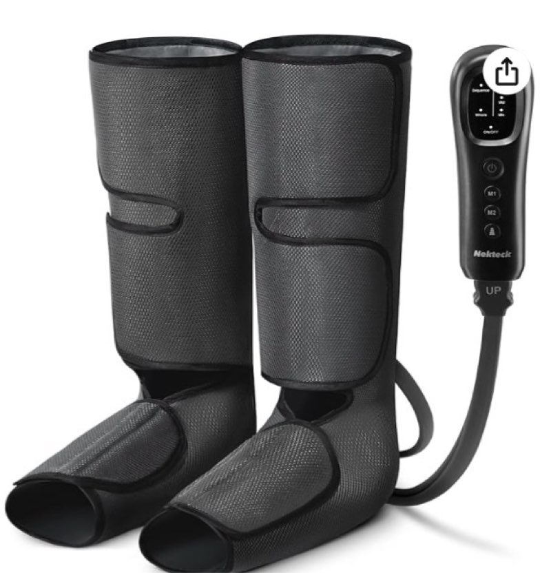 muchoo foot & calf massager ~ air compression with heat ~ remote control