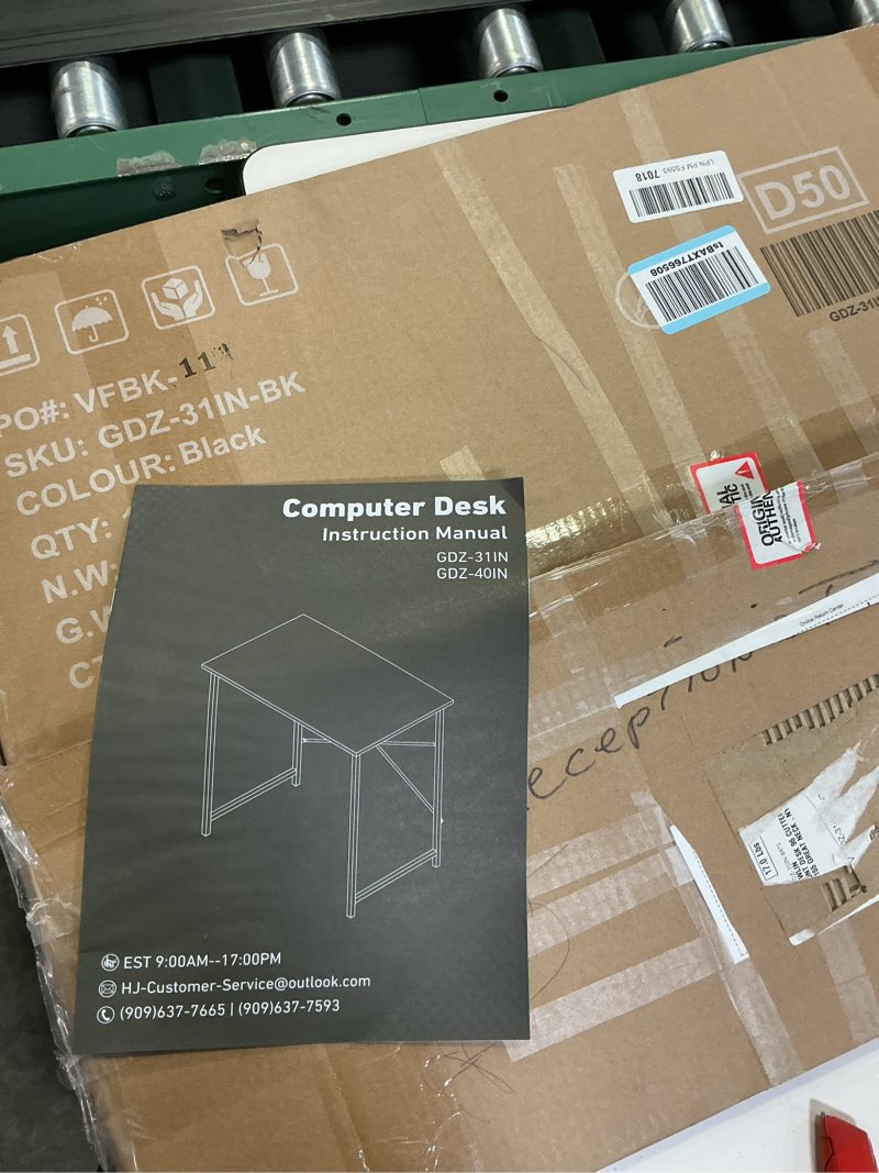 Condition photo showing New/Like New for Similar DUMOS 31 Inch Office Small Computer Desk Modern Simple Style Writing Study Work Table for Home Bedroom - Wood Black