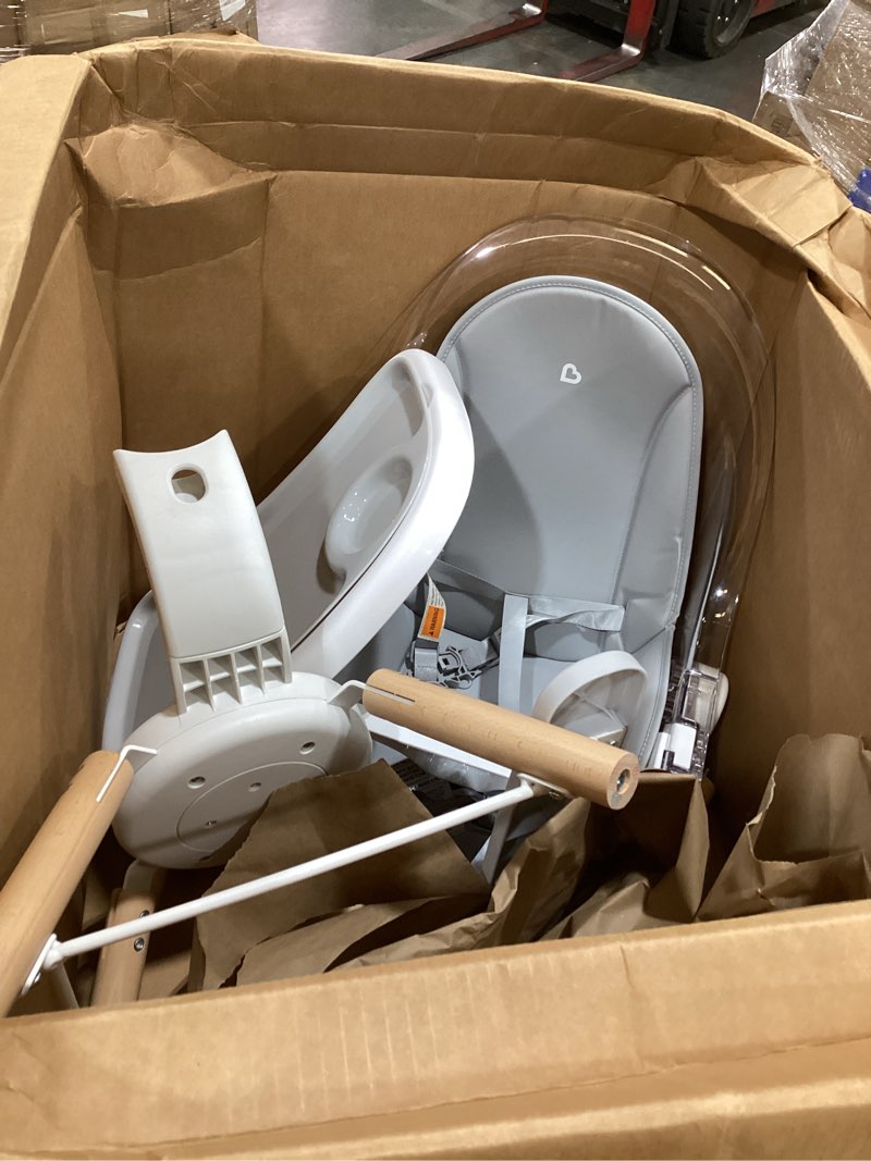 Condition photo showing Good Condition for munchkin® 360° cloud™ baby and toddler high chair with clear seat and 360° swivel, white and grey with wooden legs