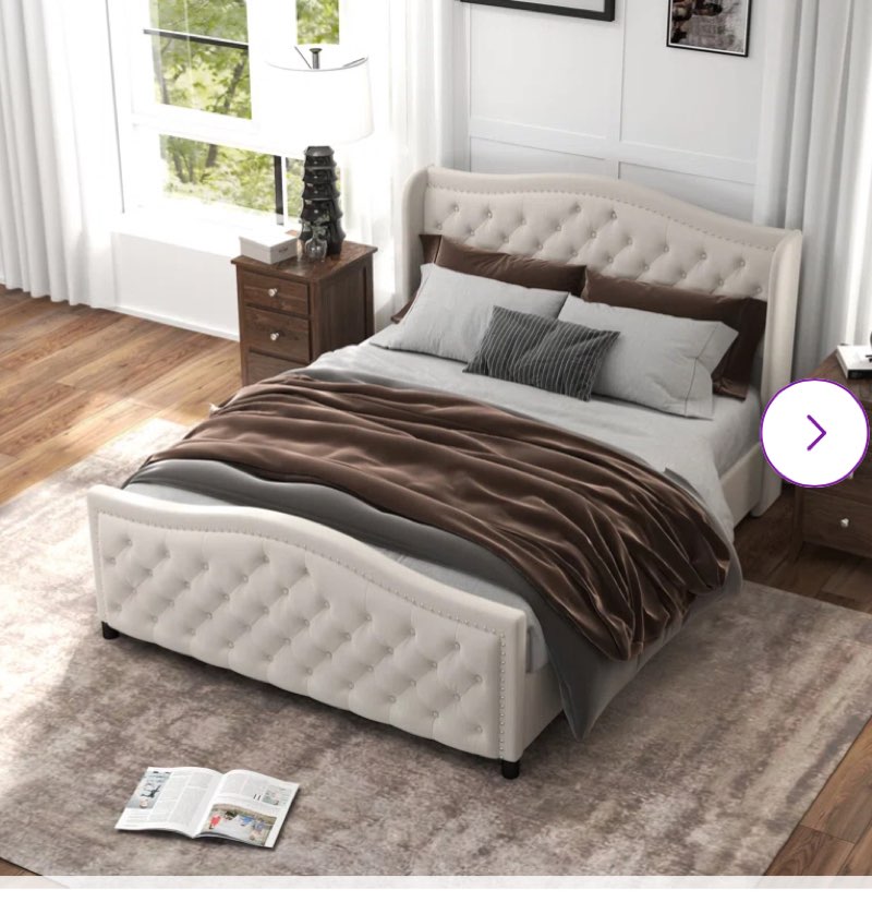 Candler Upholstered Platform Bed with Wingback full 