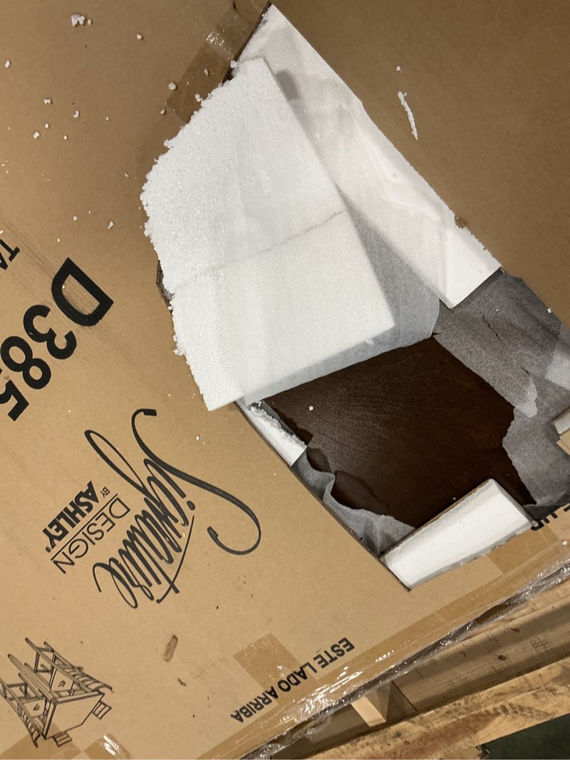 Condition photo showing New/Like New for Signature Design by Ashley Coviar 5 Piece Counter Height Dining Set, Includes Table & 4 Barstools, Brown