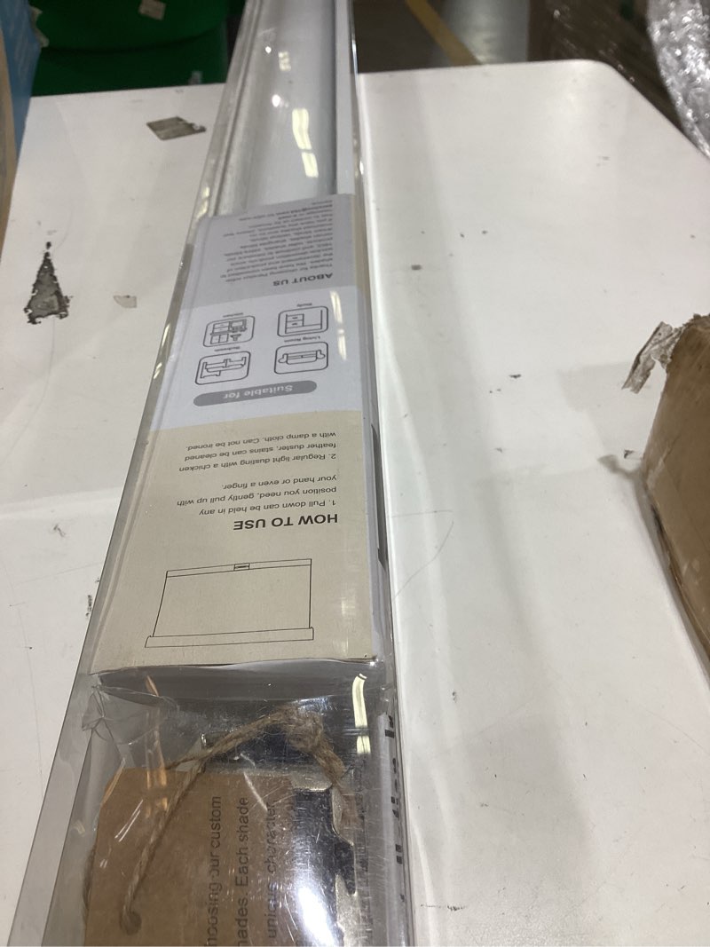 Condition photo showing Good Condition for persilux blackout roller shades for indoor windows, cordless blinds with valance, thermal insulated fabric, uv protection shades for home, office and bedroom (linen,35" w x72 h) 35"w x 72"h linen