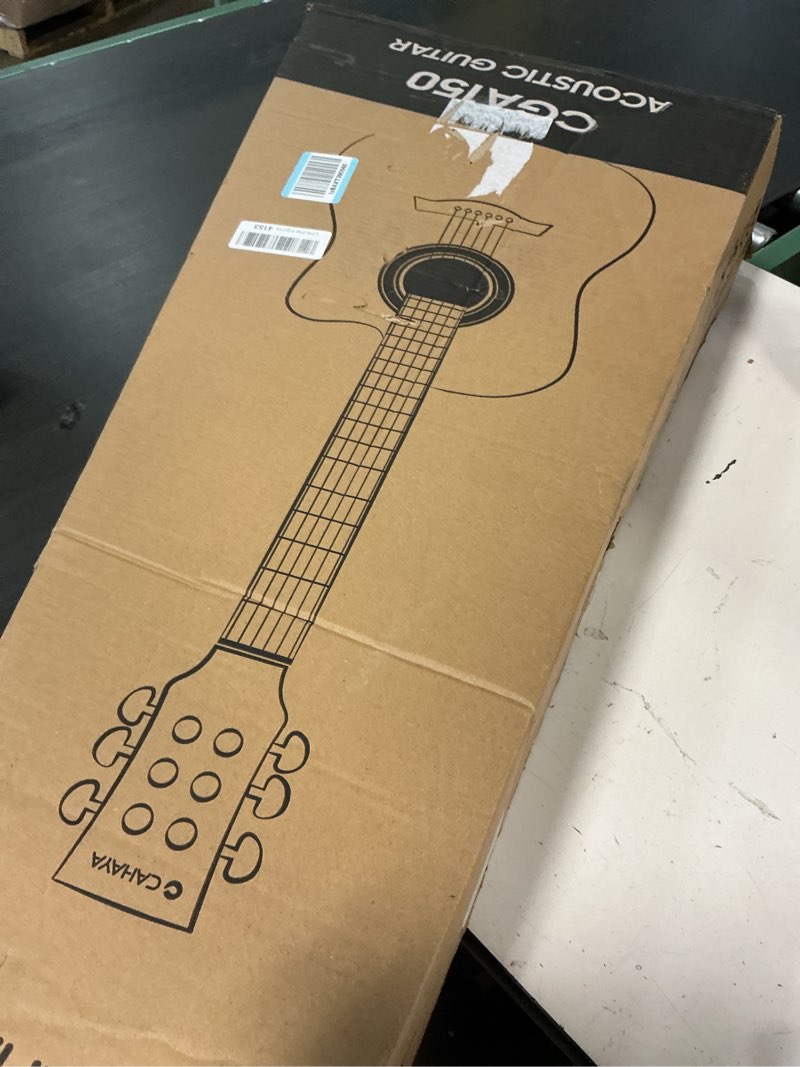 Condition photo showing Good Condition for cahaya acoustic guitar beginner set - 41" full size spruce top mahogany body with okoume neck rosewood fingerboard, ga cutaway design, balanced rich tone with gig bag, strap, capo, strings & picks