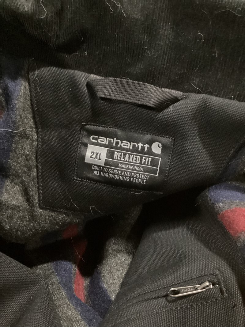Condition photo showing As Is for carhartt blanket-lined detroit jacket for men - black - 2xl
