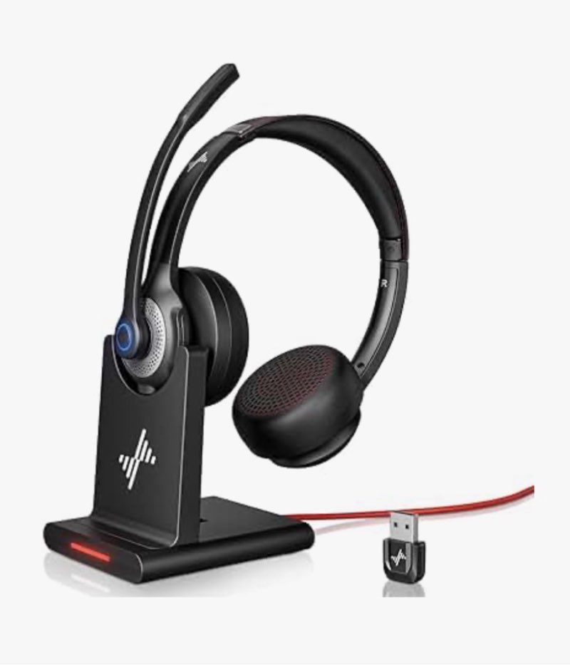 bluetooth wireless headset with mic for work, bluetooth 5.2, advanced noise reduction microphone, cl
