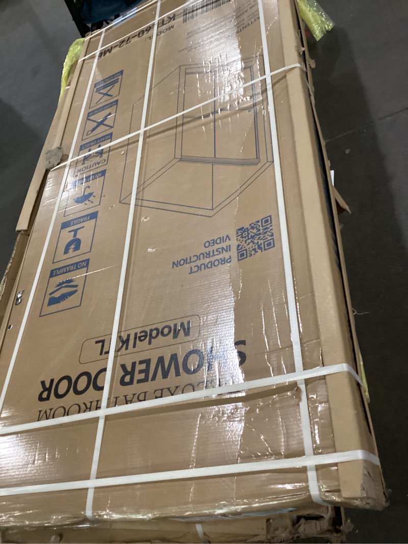 Condition photo showing New/Like New for getpro sliding shower door 44-48 in. w x 72 in. h semi-frameless bypasss double sliding glass shower doors,1/4 inch clear tempered glass door for walk-in shower matte black matte black 48'' w x 72'' h