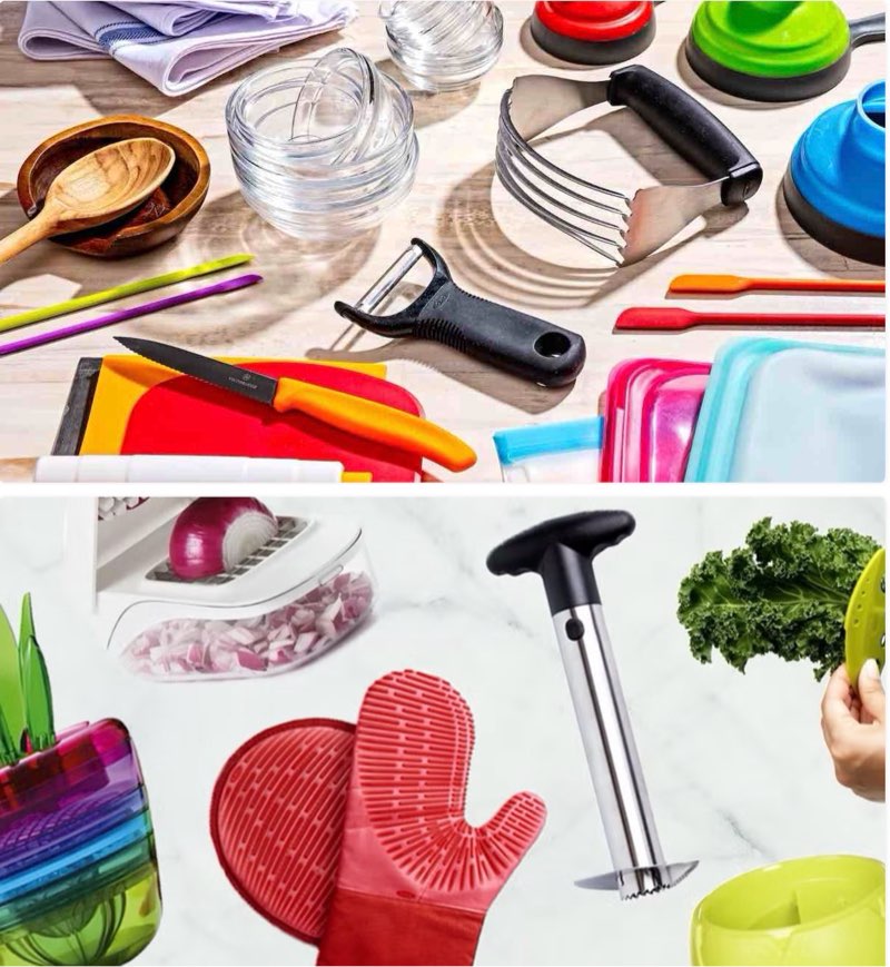 assorted kitchen tools and accessories