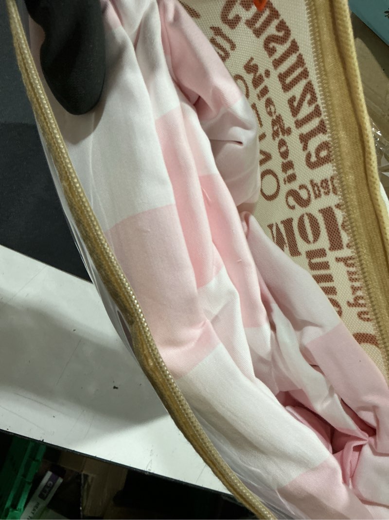 Condition photo showing Good Condition for merryword pink and white striped duvet cover set queen size, 100% cotton bedding set with zipper closure & 8 corner ties, luxury linen like bedding, soft breathable comforter cover for all seasons queen wide stripes-pink/white
