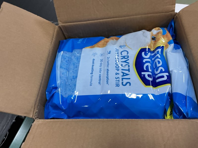 Condition photo showing New/Like New for fresh step clean care crystal cat litter, lightweight with febreze freshness and long-lasting odor control, low dust, 16 lbs. (2 x 8 lb bag) unscented original crystals, 16 lb