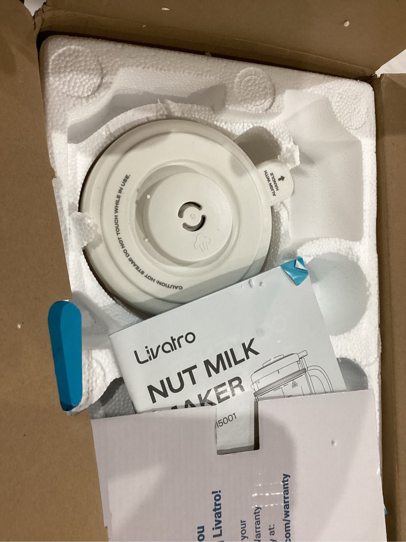 Condition photo showing As Is for 50.73oz Nut Milk Maker Machine: 12-in-1 Automatic Soy Milk Maker with Detachable Design, Homemade Juice,Almond,Oat Milks for Plant-Based Milks, 24H Delay Start/Keep Warm/Auto-Clean/Safety Lock