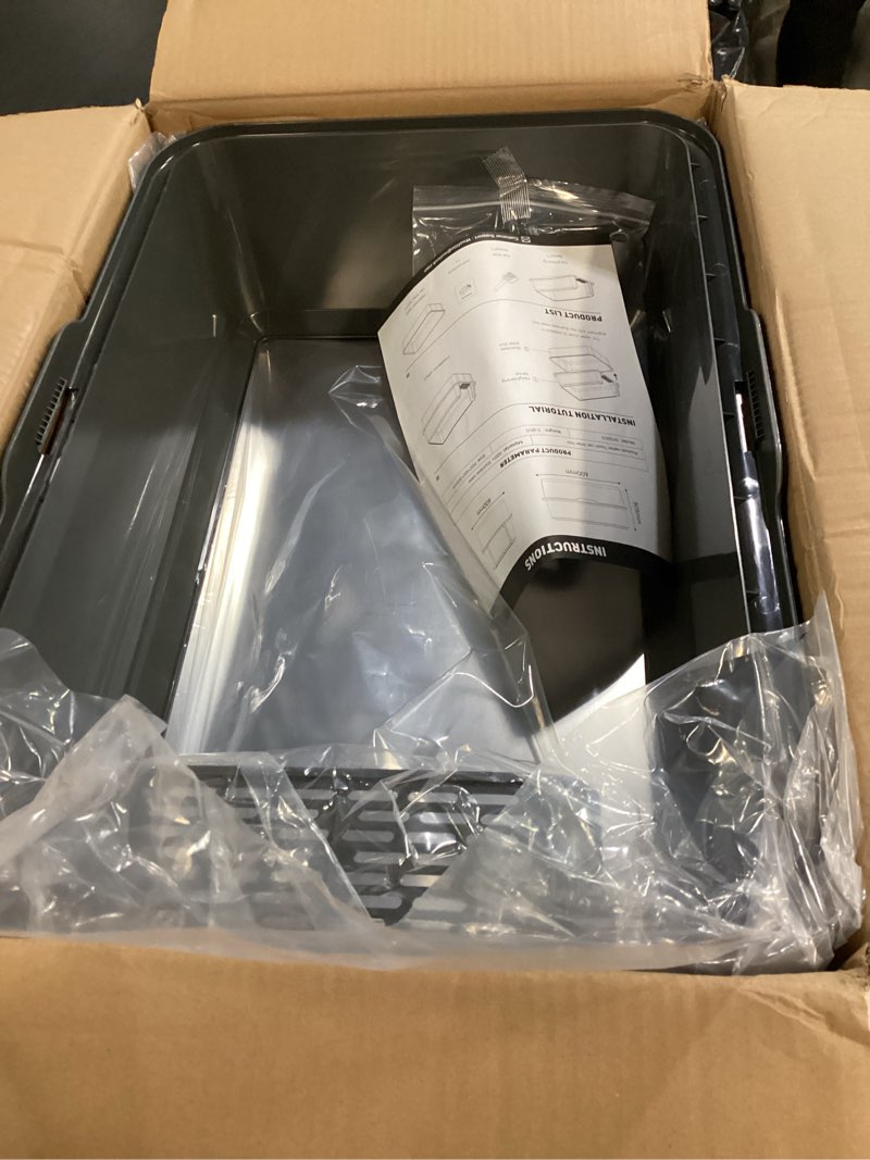 Condition photo showing Good Condition for enclosed stainless steel cat litter box with lid, xl extra large litter box for big cats, metal litter pan high sided, never absorbs odors, anti-urine leakage, easy cleaning, include scoop 5 - dark gray (pack of 1)