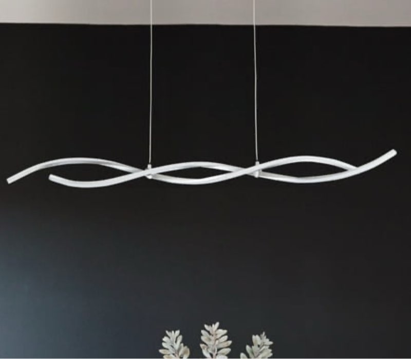 C Cattleya 2-Light Silver Wave Spiral LED Chandelier