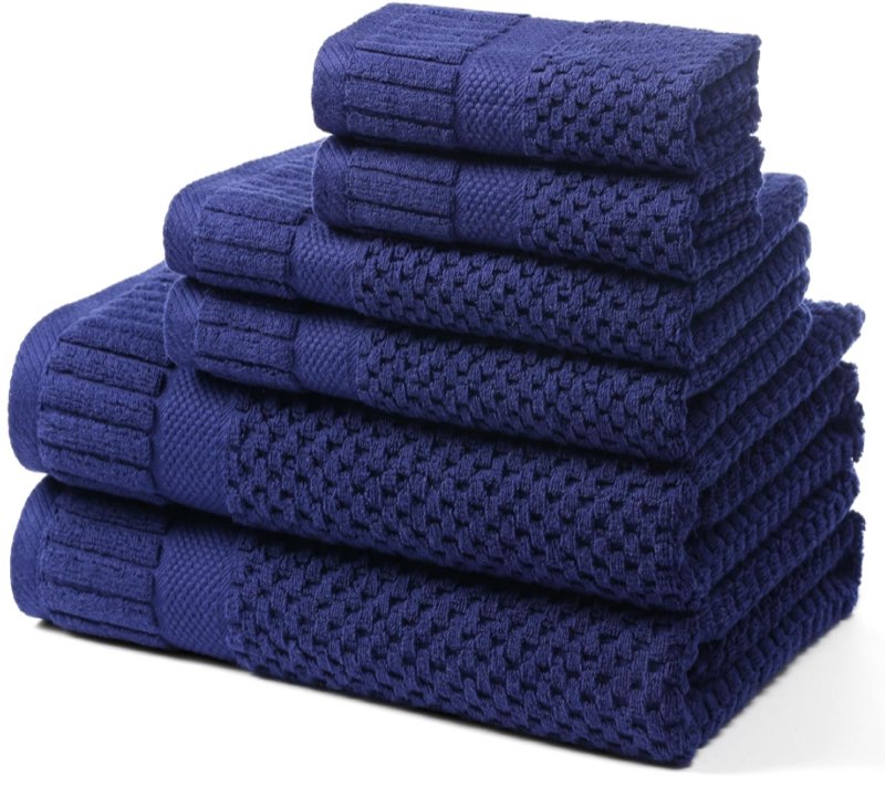 100% Cotton Bath Towels for Bathroom,Highly Absorbent Bath Towels Set Quick Dry,Luxury Soft Towels for Hotel (4, Bright White) Bright blue 4