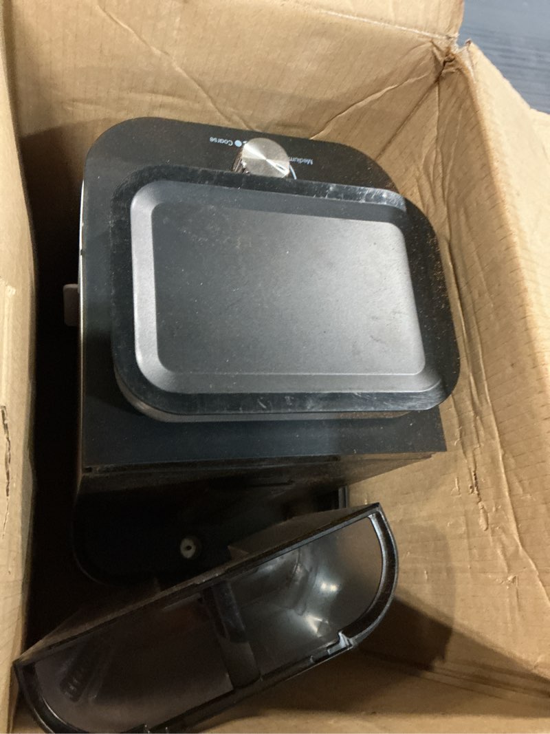 Condition photo showing As Is for drip coffee maker with built-in grinder, 10-cup coffee machine with 24-hour delay timer, touch screen, self-cleaning, reusable filter, 1.5l removable water tank, warming plate, white