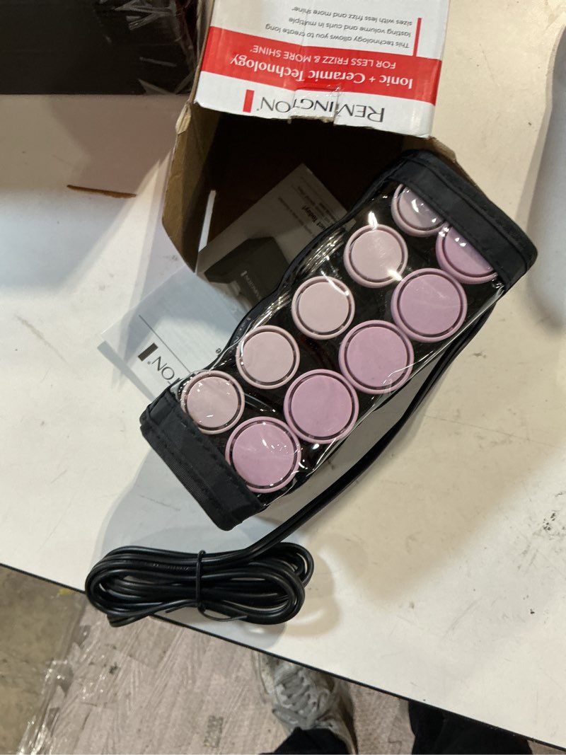 Condition photo showing Good Condition for remington compact ceramic dual voltage hot rollers for long and short hair, hair setters, hair curlers, 1-1 ¼" purple/black, 10 piece set 1 count (pack of 1)