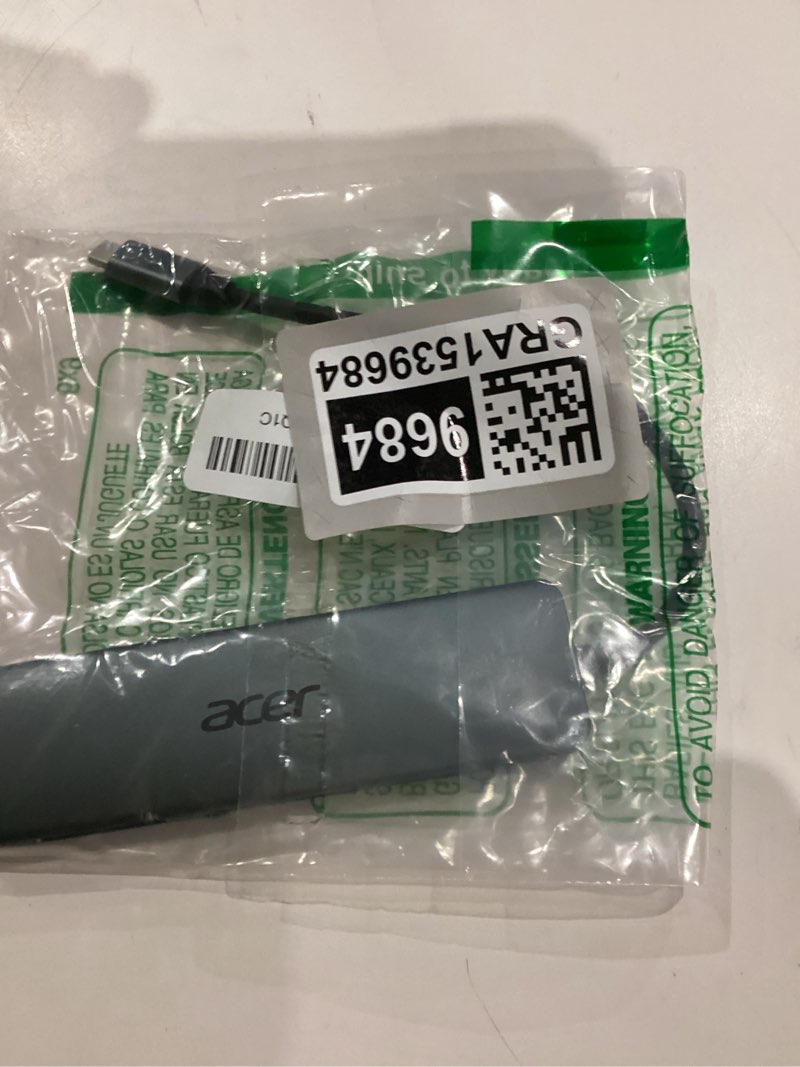 Condition photo showing As Is for Acer USB C Hub, 7 in 1 Multi-Port Adapter for Laptop, 4K, HDMI Splitter with 2 USB A 3.1 & Type-C to HDMI Data Port, PD 100W Charging, SD Card Reader for Computer, Desktop, Space Grey