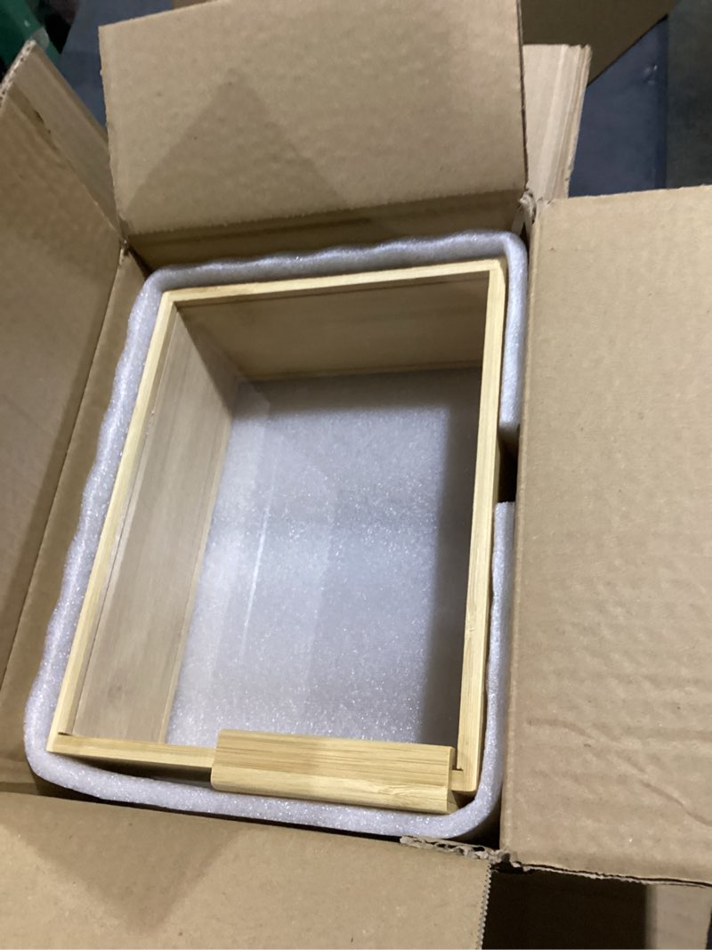 Condition photo showing New/Like New for 4 pack food dispenser, bamboo cereal dispenser with magnetic sliding lid, 2l dry food storage container for pantry, kitchen organization - rice, flour, pasta, snacks, candy