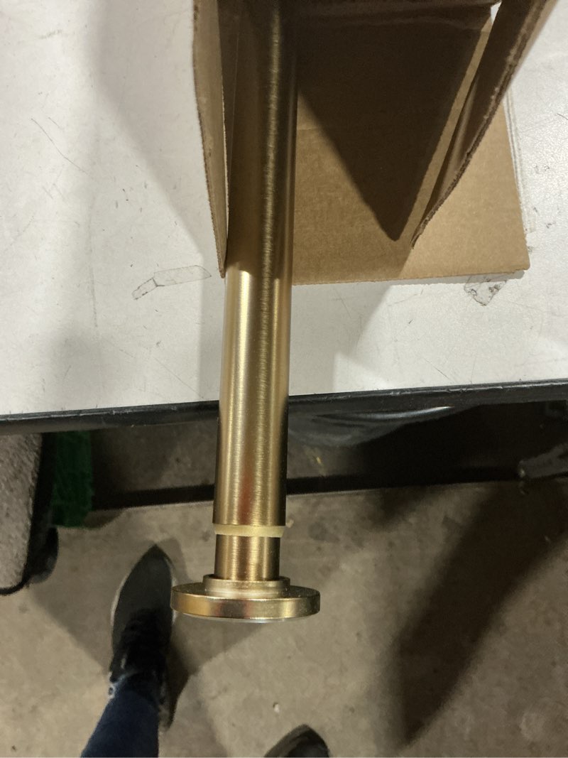 Condition photo showing As Is for Ivilon Tension Curtain Rod - Spring Tension Rod for Windows or Shower, 24 to 36 Inch. Warm Gold 24" to 36" Warm Gold
