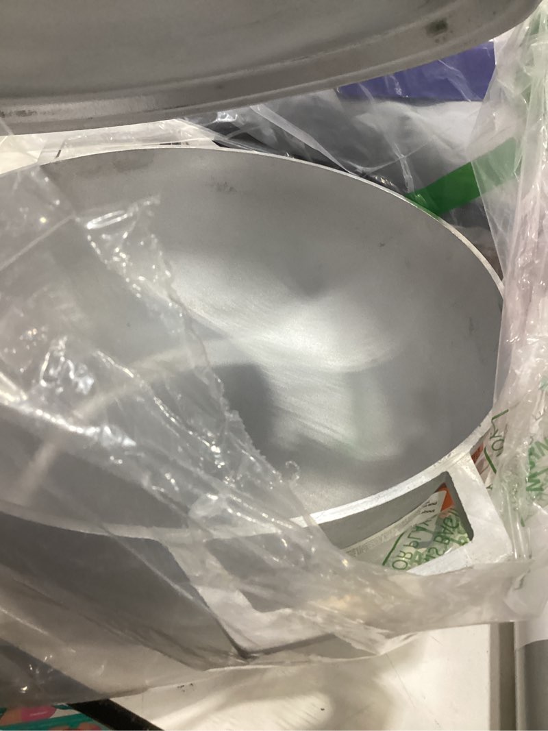 Condition photo showing As Is for imusa 7.5 quart traditional natural made in colombia caldero with lid for cooking and serving,silver aluminum lid 7.5 qt