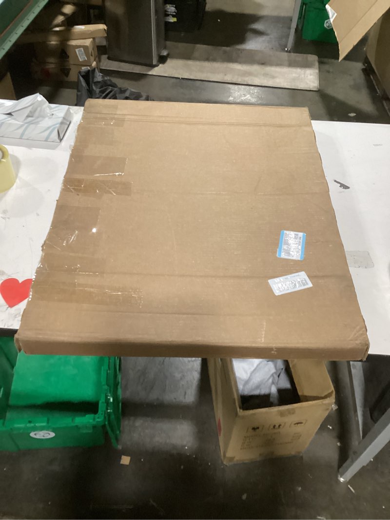 Condition photo showing As Is for Kate and Laurel Framed Fabric Pinboard 26 x 20, Beige Botanical Block Print Printed Linen Classic Bu