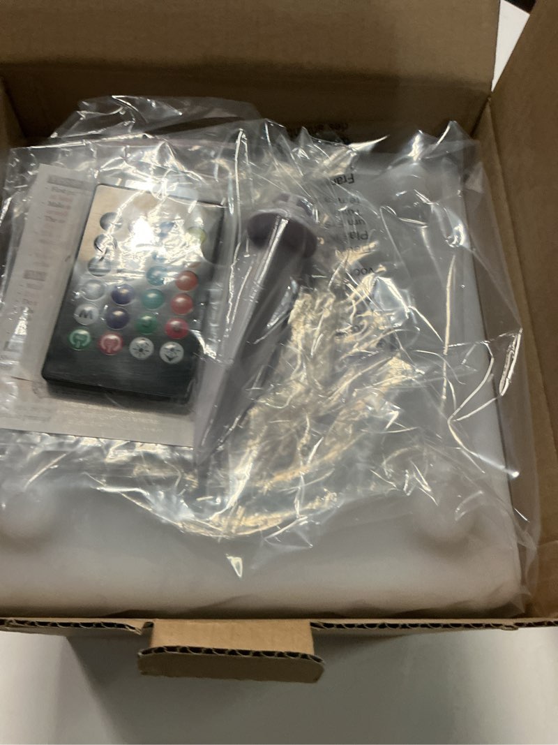 Condition photo showing New/Like New for Mr.Go Solar Cube Light, 8-inch RGB Solar Powered Cube Lamp with Remote/Button Control, Outdoor LED Solar Landscape Light 16 Colors & 4 Modes, Great for Garden Patio Yard Pathway Ambience Lighting