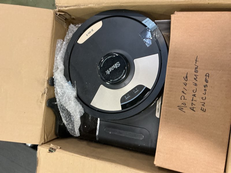 Condition photo showing As Is for Shark Matrix Plus 2-in-1 Robot Vacuum & Sonic Mop, Home Mapping, HEPA Bagless Self Empty Base with 30-Day Capacity, CleanEdge, for Pet Hair, WiFi, UR2650WS (Renewed)