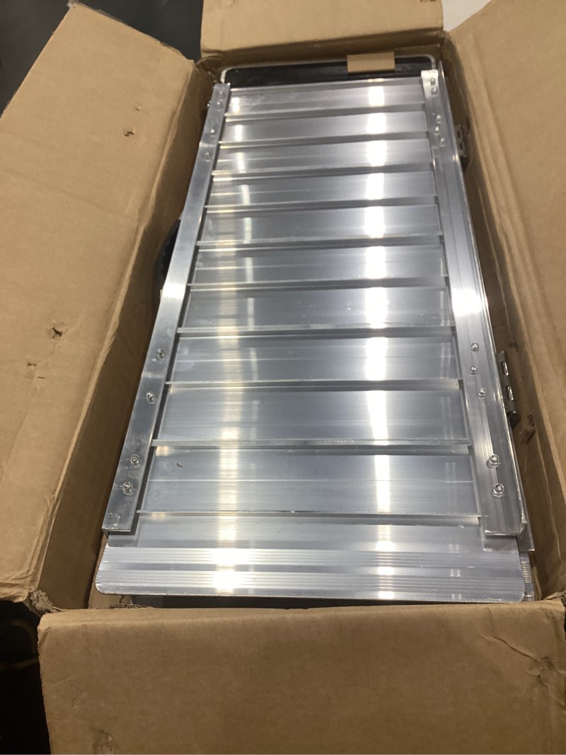 Condition photo showing As Is for portable aluminum ramp 