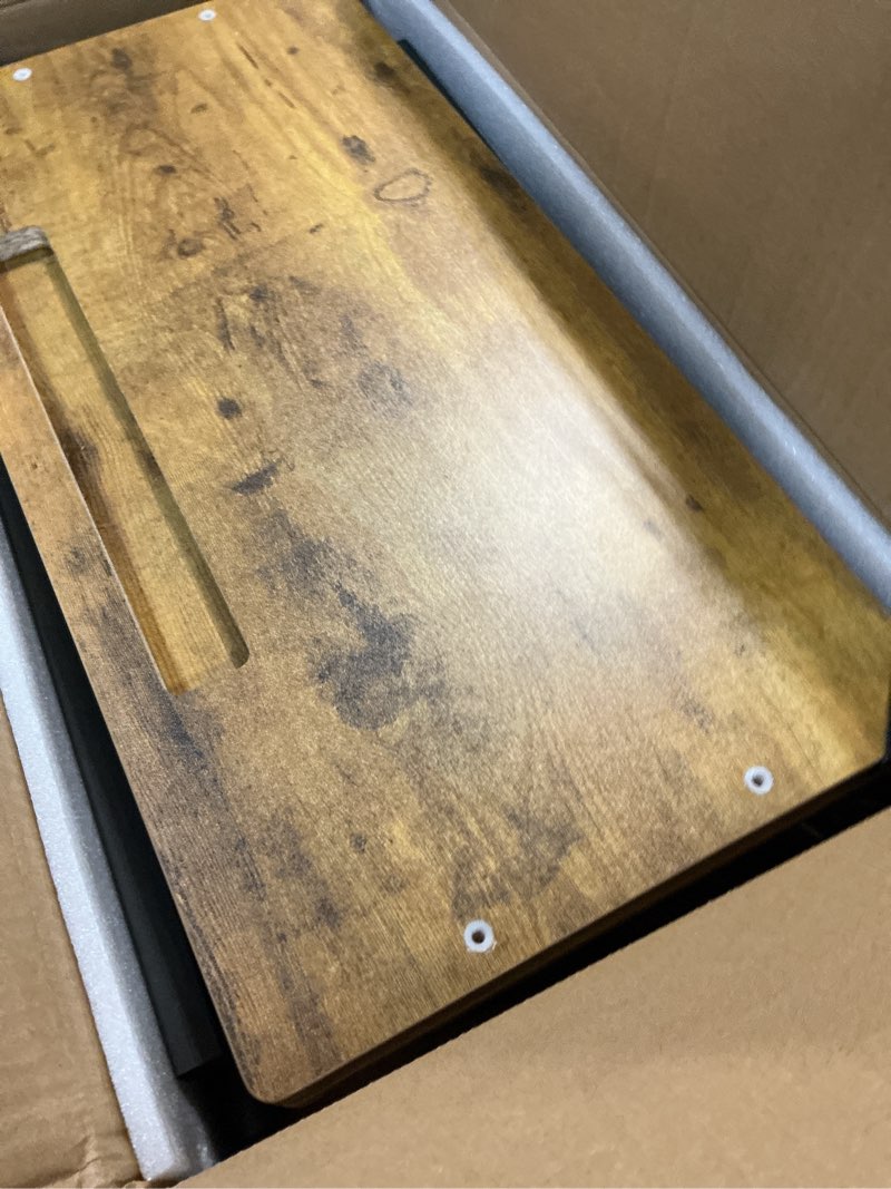 Condition photo showing New/Like New for Small Standing Desk with Wheels, Mobile Stand Up Desk, Portable Standing Table on Wheels for Walking Pad, Rolling Computer Desk Adjustable Height, Tall Table Brown