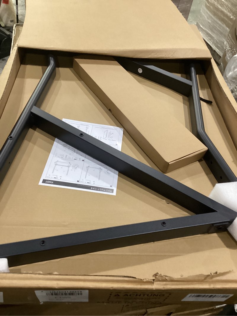 Condition photo showing Good Condition for heavy duty mobile tv stand rolling tv cart with wheels for 32-85 inch flat/curved led/lcd/oled portable floor tv stand with wooden shelves, height adjustable holds up to 220lbs,max vesa 600 x400mm fit 32\"-85\" tvs, similar to stock photo