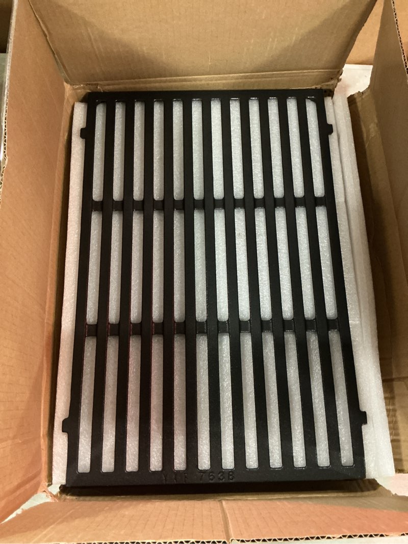 Condition photo showing New/Like New for 17.5 inch 7638 cooking grates for weber spirit & spirit ii 300 spirit e/s 310 e/s 320 e/s 330 sp-320, spirit 700 genesis 1000-3500 genesis gold silver platinum b/c gas grill 7639 replacement parts cast iron grates