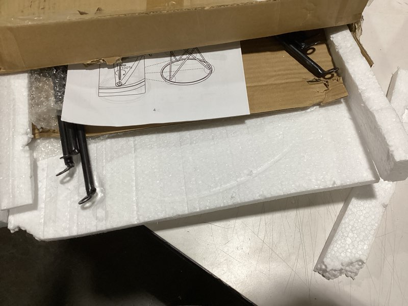 Condition photo showing Good Condition for HLR Modern Round Side Table, End Table with Marble Effect Top and Gold Metal Frame, Small Side Table for Living Room, Bedroom, Sofa and Couch, Black Legs, Black Glass top Black Glass&black 1-pack