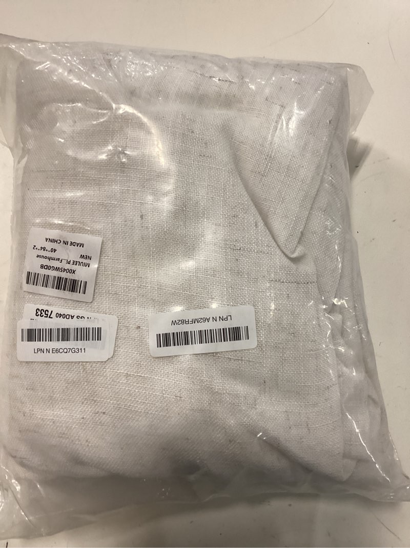 Condition photo showing Good Condition for miulee pinch pleated linen curtains 84 inches long 2 panels for bedroom living room, soft thick linen textured window drapes pleat back tab hooks semi sheer light filtering neutral farmhouse 40"w x 84"l (pack of 2) bleached linen