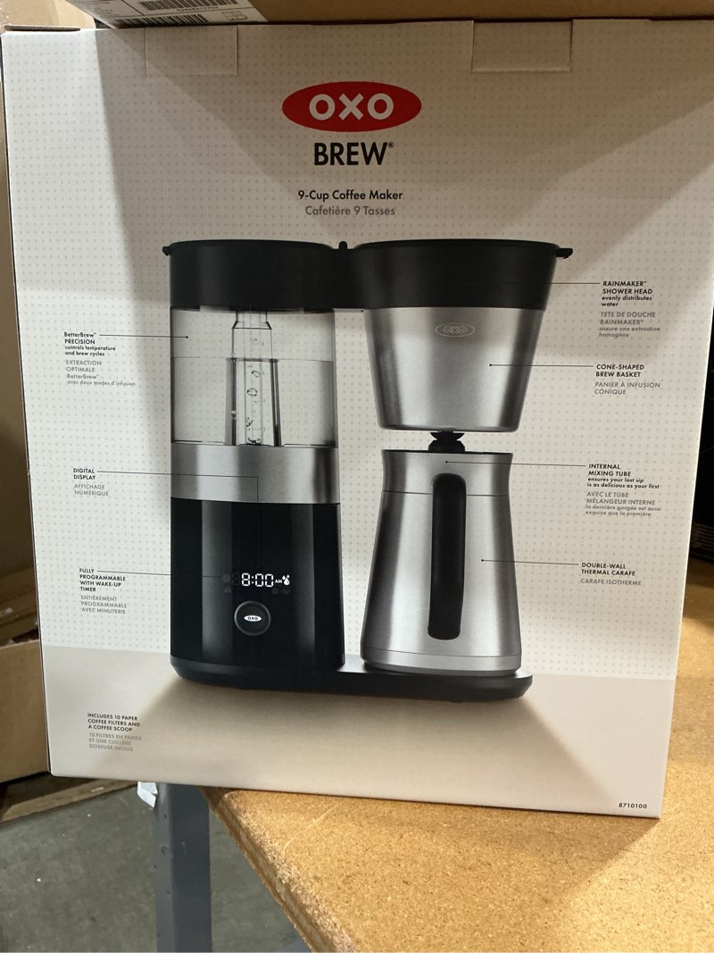 Condition photo showing Good Condition for oxo brew 9-cup coffee maker – stainless steel, programmable coffee machine with single serve or full carafe options, sca certified home brewer