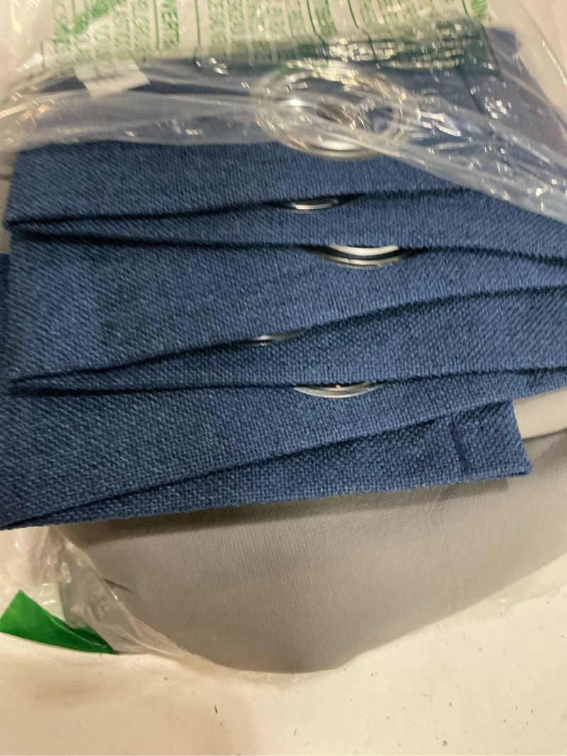 Condition photo showing Good Condition for youngstex navy blue linen blackout curtains 45 inch length for bedroom, short thermal insulated drapes with grommet darkening privacy for living room windows, 2 panels, 42 x 45 inch 42"w x 45"l (pack of 2) navy
