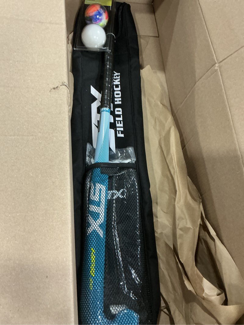 Condition photo showing New/Like New for STX Field Hockey Start Pack - Junior with Stick, Shin Guards, Bag & Balls, Black/Teal