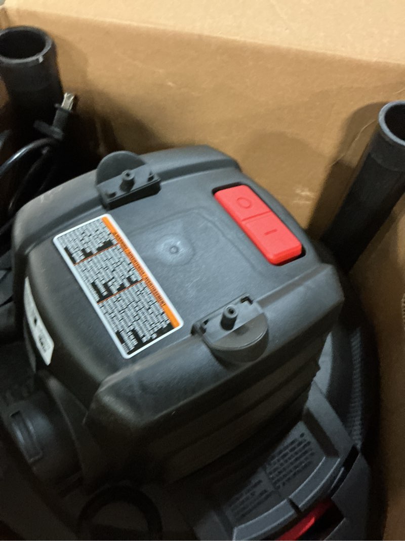 Condition photo showing As Is for CRAFTSMAN CMXEVBE18690 9 Gallon 4.25 Peak HP Wet/Dry Vac, General Purpose Portable Shop Vacuum with Dusting Brush and Attachments