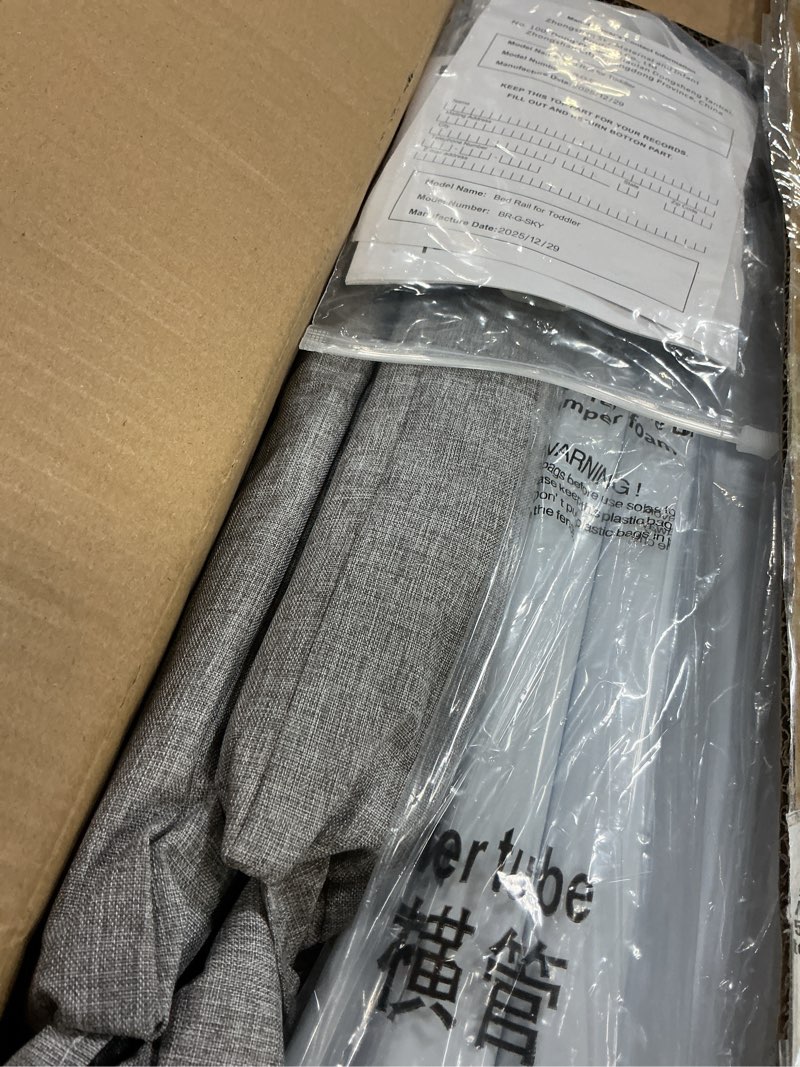 Condition photo showing Good Condition for 3-piece queen size bed rail for toddlers - adjustable baby bed rail guard, kids safety bed rail for queen size bed (78.7"x78.7"x60"-grey) grey 3-piece queen size (78.7" x 78.7" x 60")