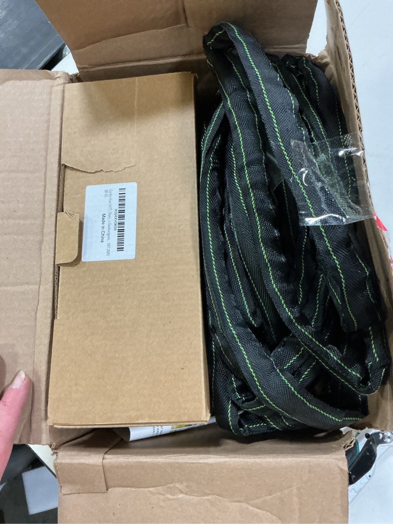Condition photo showing As Is for garden hose 50ft – lightweight water hose 3/4”, flexible hose with 10 sprayer, burst-resistant, anti-kink for outdoor use, watering(green) green 50ft with nozzle