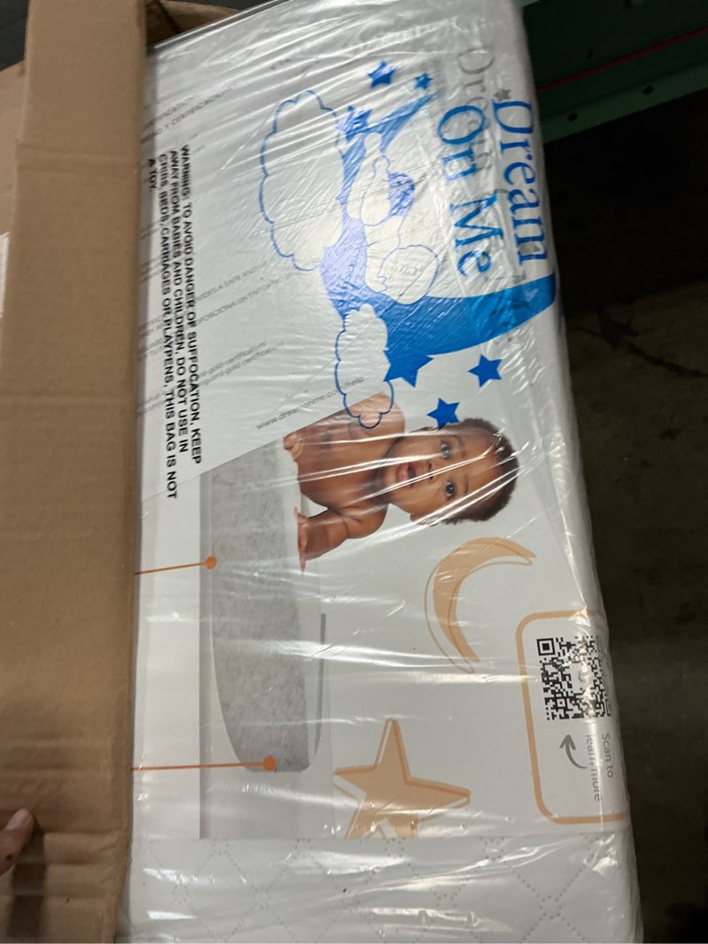 Condition photo showing Good Condition for dream on me holly 3” mini/portable crib mattress, greenguard gold & bsa certified, fits portable & mini cribs, lightweight fiber core, waterproof vinyl cover (38"x24"x3")