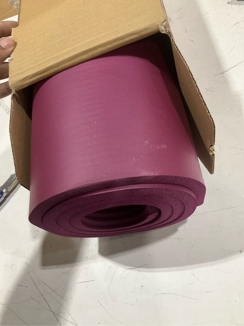 Condition photo showing Good Condition for retrospec solana yoga mat thick 1/2in non-slip workout mat with nylon strap - 72x24in exercise mat for pilates, stretching & fitness - bpa free, easy clean boysenberry 1/2 inch